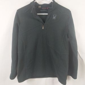Spyder Youth Black Fleece Pullover 1/4 Zip